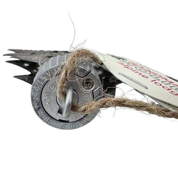 Christmas Ornaments Handmade Holiday Alpine Lodge Set Of 3 Rustic Deer Tree NEW - Picture 13 of 14